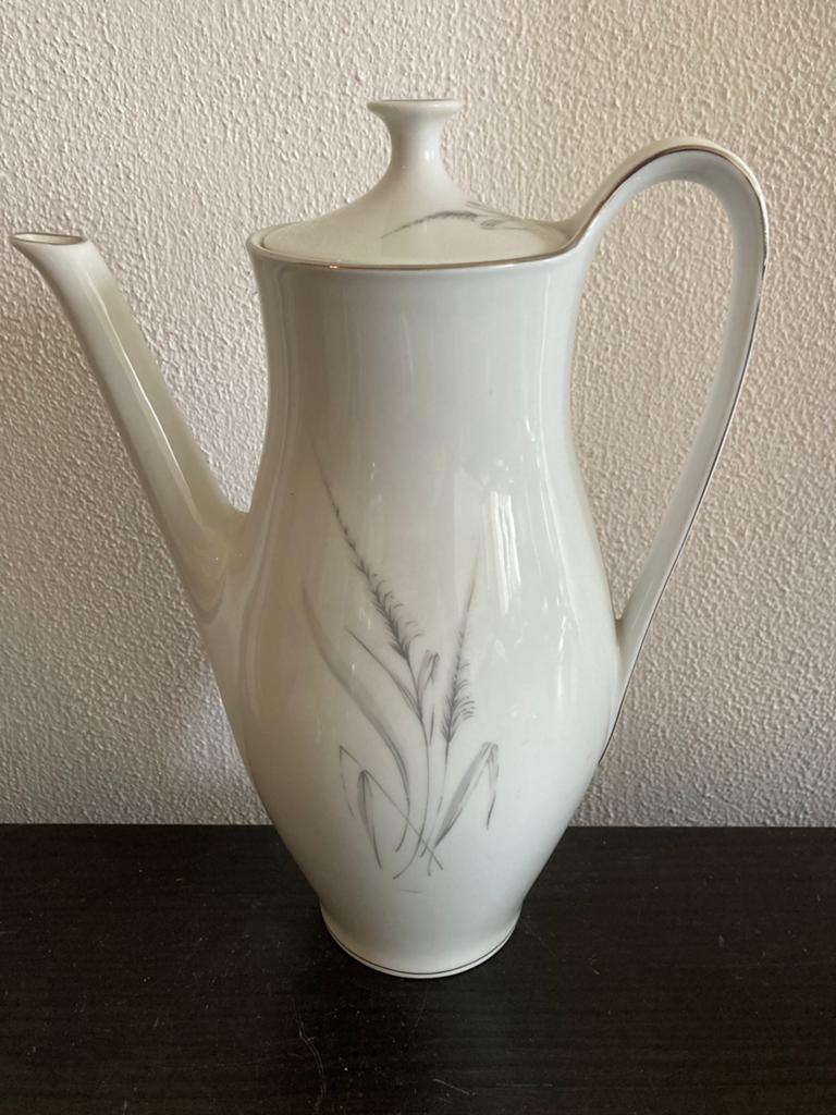 Vintage porseleinen koffiekan Bavaria Vera Zilver, Ophalen of Verzenden
