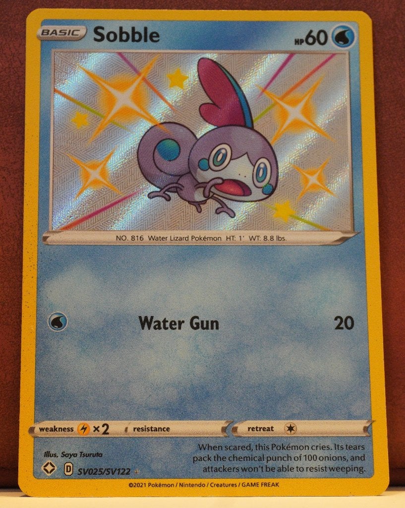 Sobble Baby Shiny SV025/SV122 Shining Fates Pokémon Kaart, Ophalen of Verzenden, Nieuw, Losse kaart