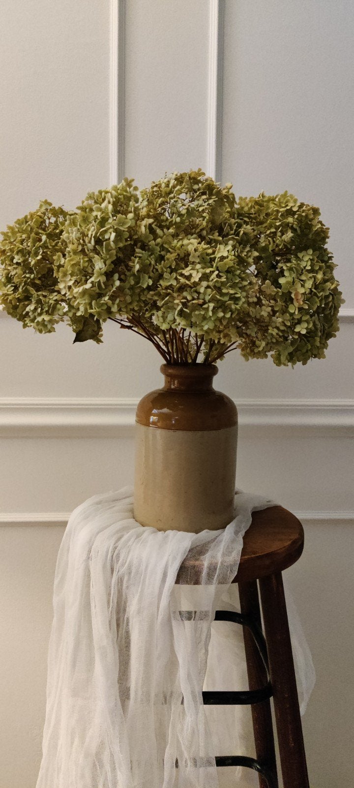 Vintage/antieke stoneware voorraadpot crock., 23 cm, Beige, Natuurlijk materiaal, Ophalen of Verzenden