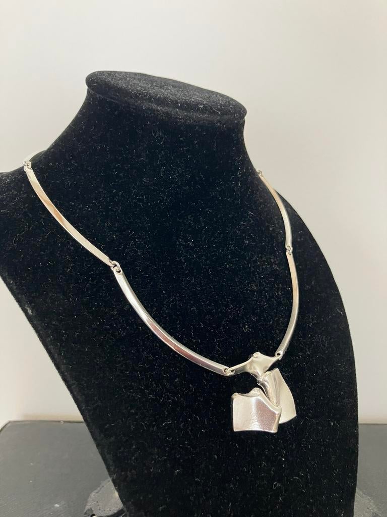 Fins design collier van Matti J Hyvarinen, Ophalen of Verzenden, Zo goed als nieuw, Zilver