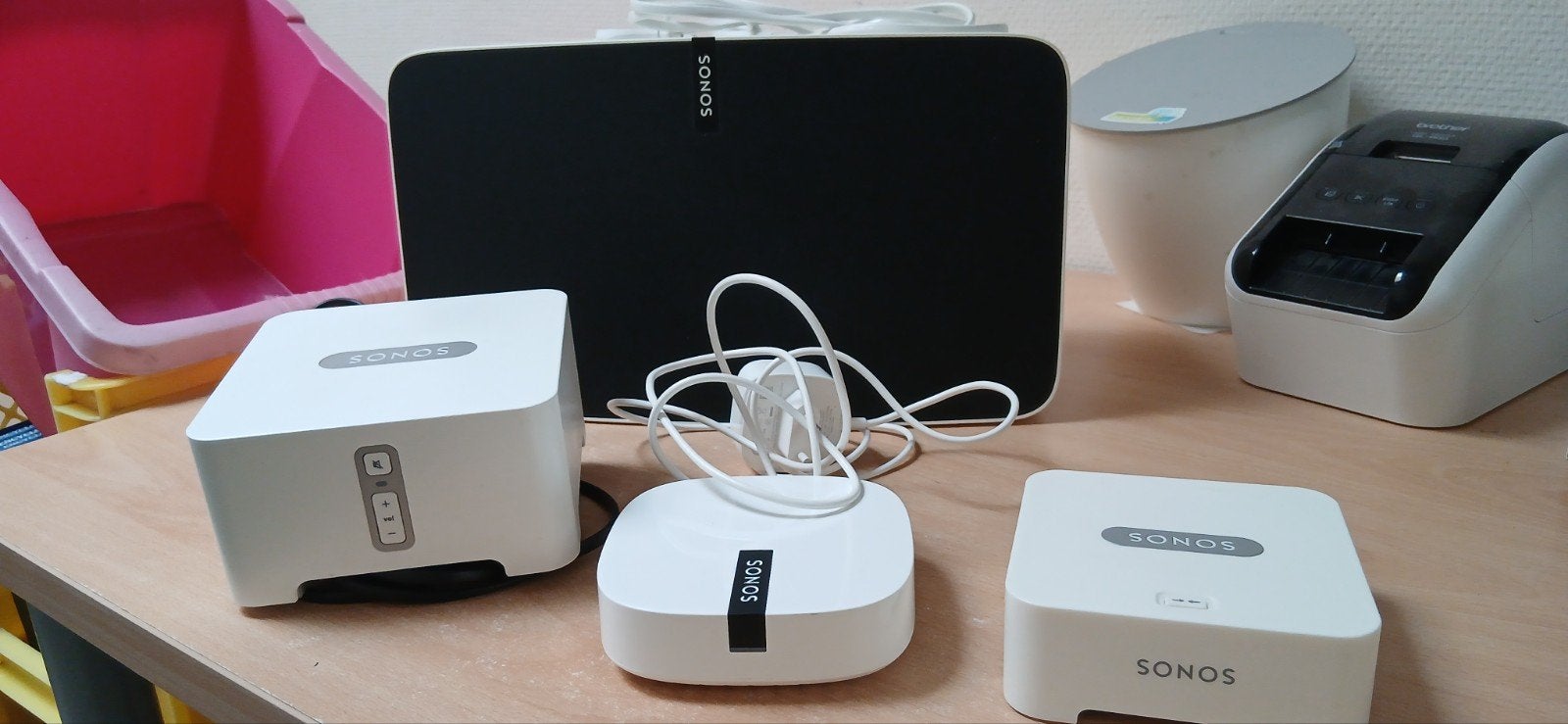 Sonos Speakerset: Play:5, boost  en Connect:Amp, Audio, Tv en Foto, Ophalen, Gebruikt, Speakerset, Inclusief kabels