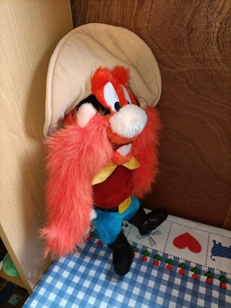 Yosemite Sam knuffel Looney Tunes uit jaren '90, Verzamelen, Ophalen of Verzenden, Zo goed als nieuw, Beeldje of Figuurtje
