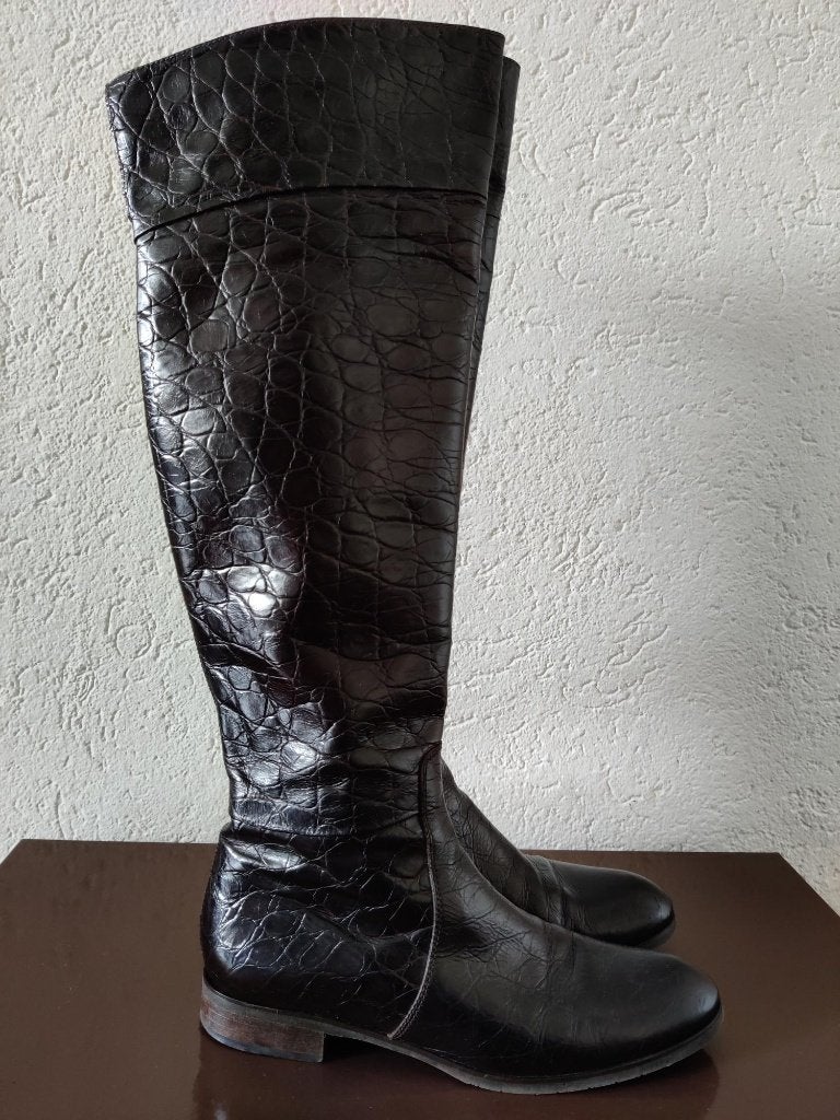 Scapa laarzen zwart croco lak maat 39,5, Hoge laarzen, Scapa, Zwart, Ophalen of Verzenden