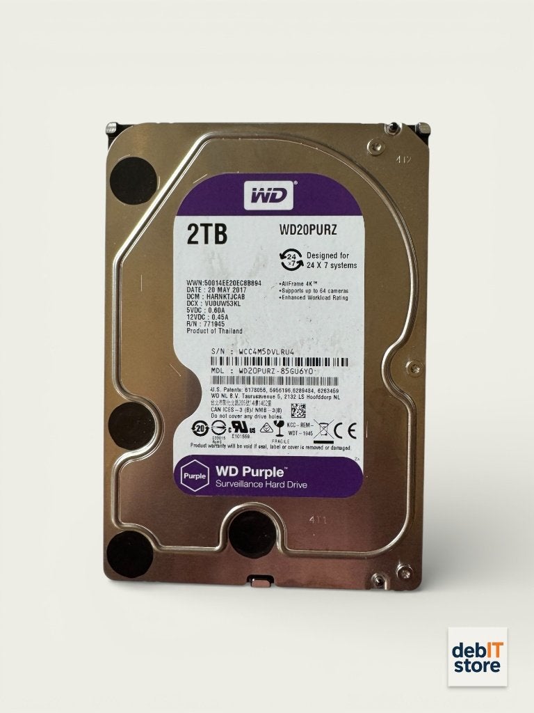 WD Purple 2tb NAS - NVR HDD, Server, Info@debitstore.nl, Zo goed als nieuw, Western Digital
