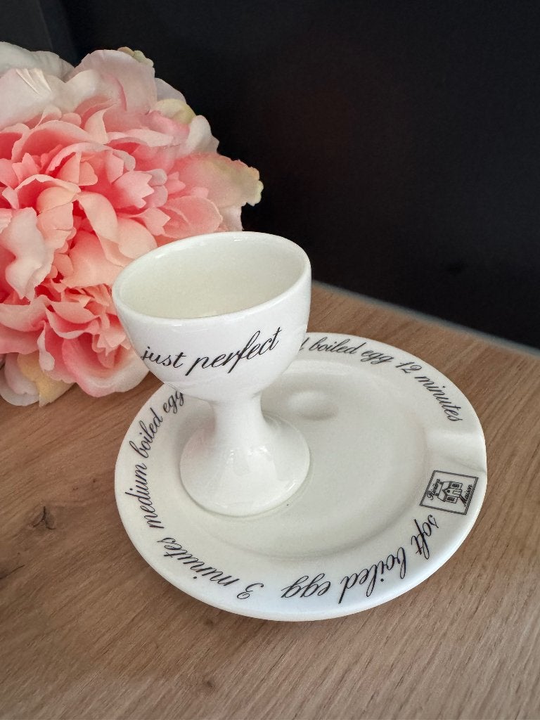 6 Riviera Maison Just Perfect Egg - Eierdoppen met lepeltjes, Ophalen, Overige typen, Zo goed als nieuw, Overige stijlen