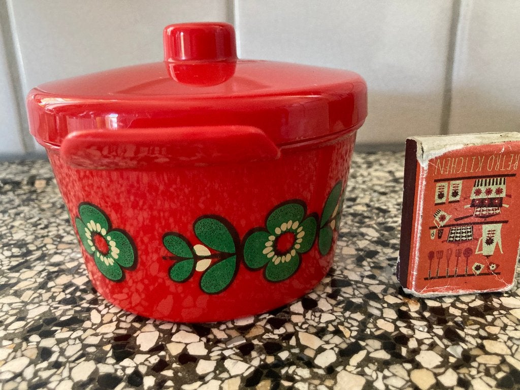Emsa rood klein plastic schaaltje vintage jaren 70 seventies, Kunststof, Overige merken, Vintage, Ophalen of Verzenden