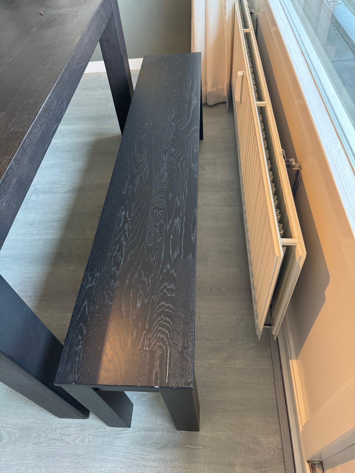 Houten bankje, 1.6m bij 0.3m., Ophalen, Houten bankje, Minder dan 75 cm, 150 tot 200 cm