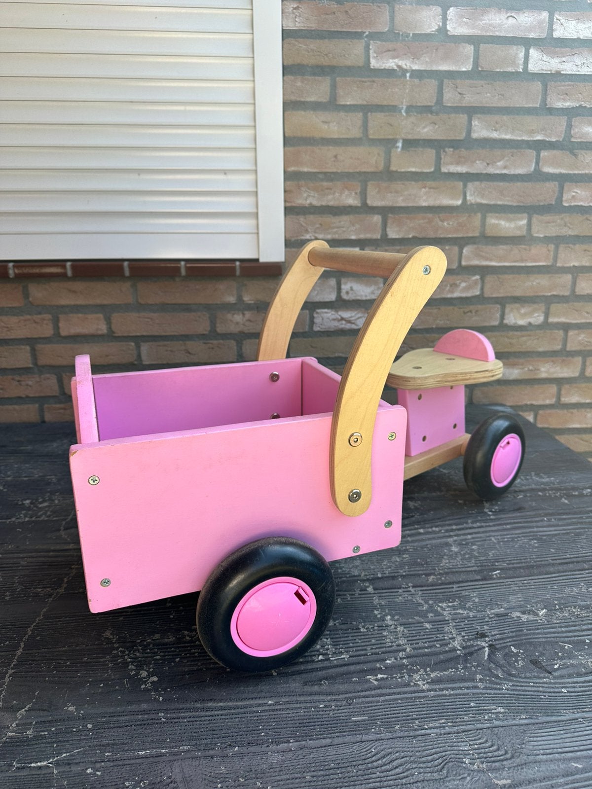 Houten loop bakfiets, Kinderen en Baby's, Ophalen, Zo goed als nieuw, Loopfiets