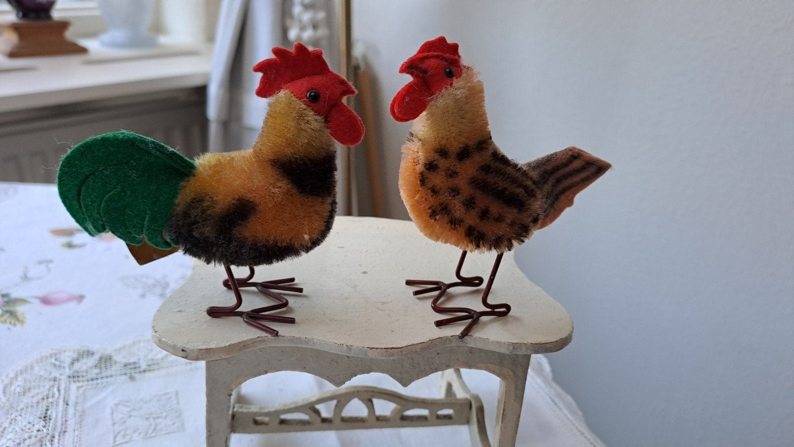 STEIFF MINIATUUR HAANTJE NR 1310  EN HENNETJE  35 p st, Verzenden