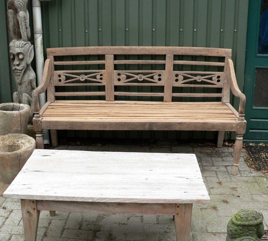 Mooie teak stationsbank BR3 tuin terras bank Bali Ibiza hout, Ophalen of Verzenden