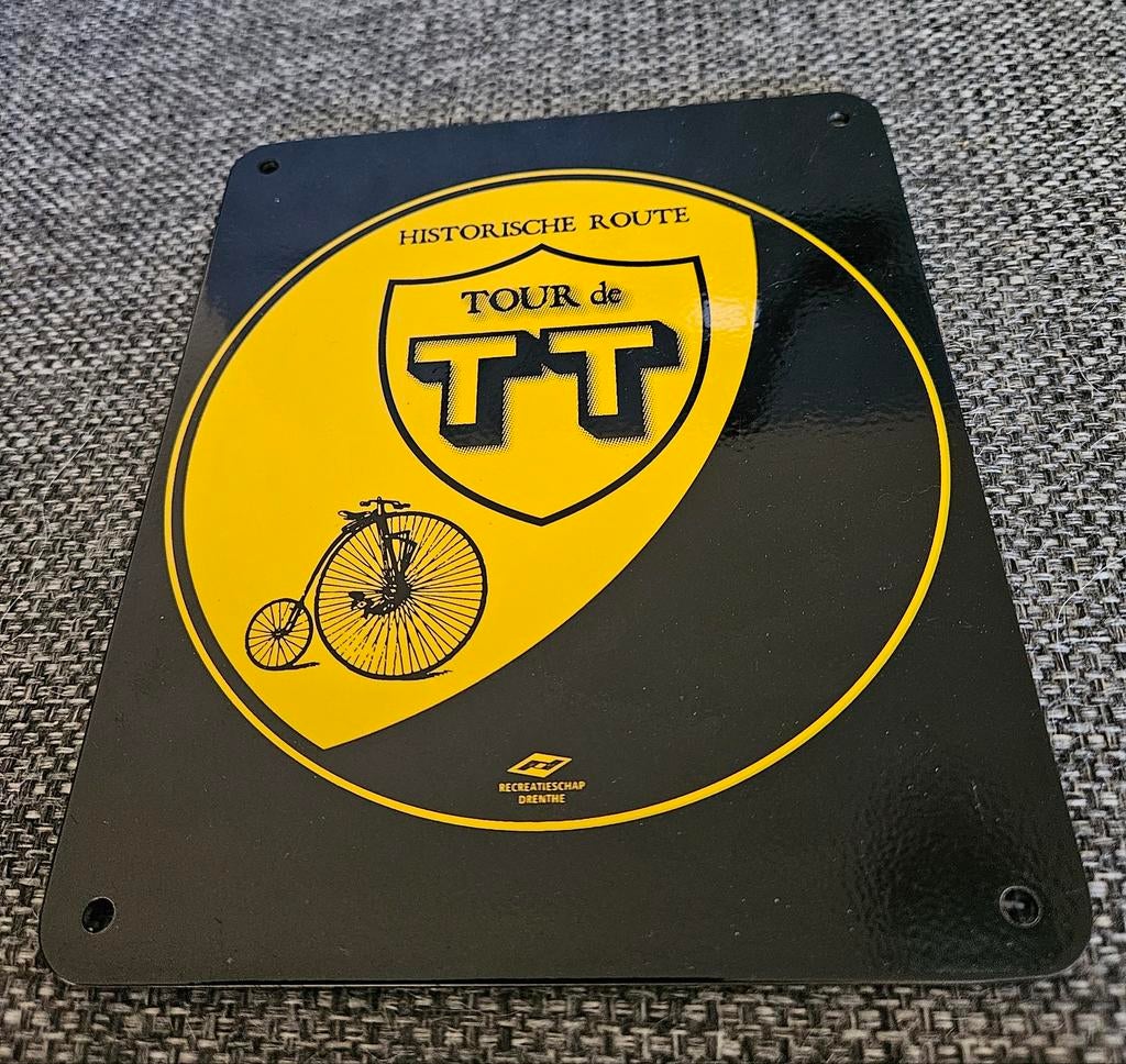 Historische Route Tour de TT Bordje van metaal, Verzamelen, Verzenden, Zo goed als nieuw, Motoren