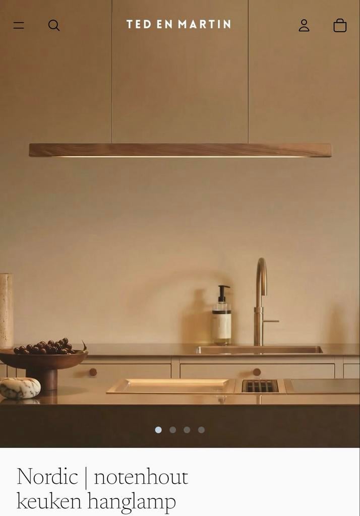 Nordic Hanglamp Walnoot - 150 cm - Nieuw in doos, Ophalen of Verzenden, Nieuw