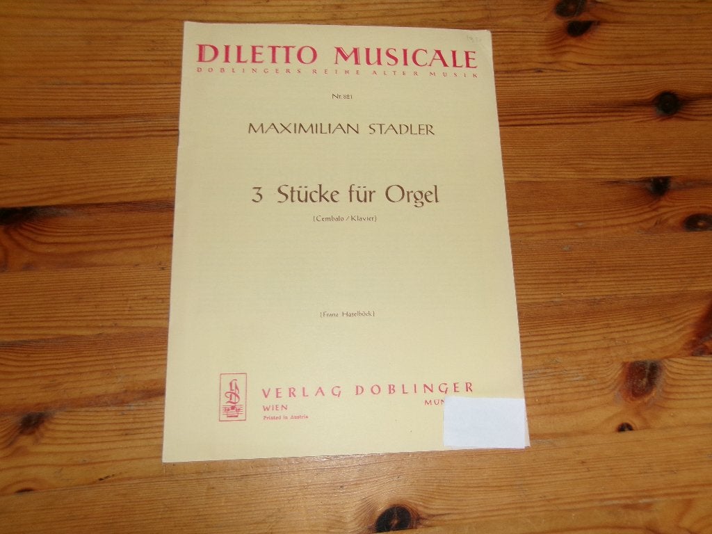 Maximilian stadler - 3 stucke fur orgel, Orgel, Gebruikt, Klassiek, Ophalen of Verzenden