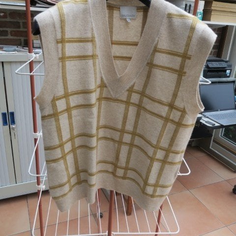 Debardeur nieuw beige ruit Rue blanche mt 4 (L), Kleding | Dames, Meerkleurig, Maat 42/44 (L), Nieuw, Ophalen of Verzenden