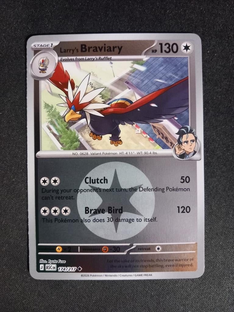 Larry's Braviary 174/217 Ascended Reverse Energy Excellent, Verzenden, Zo goed als nieuw, Losse kaart, Foil