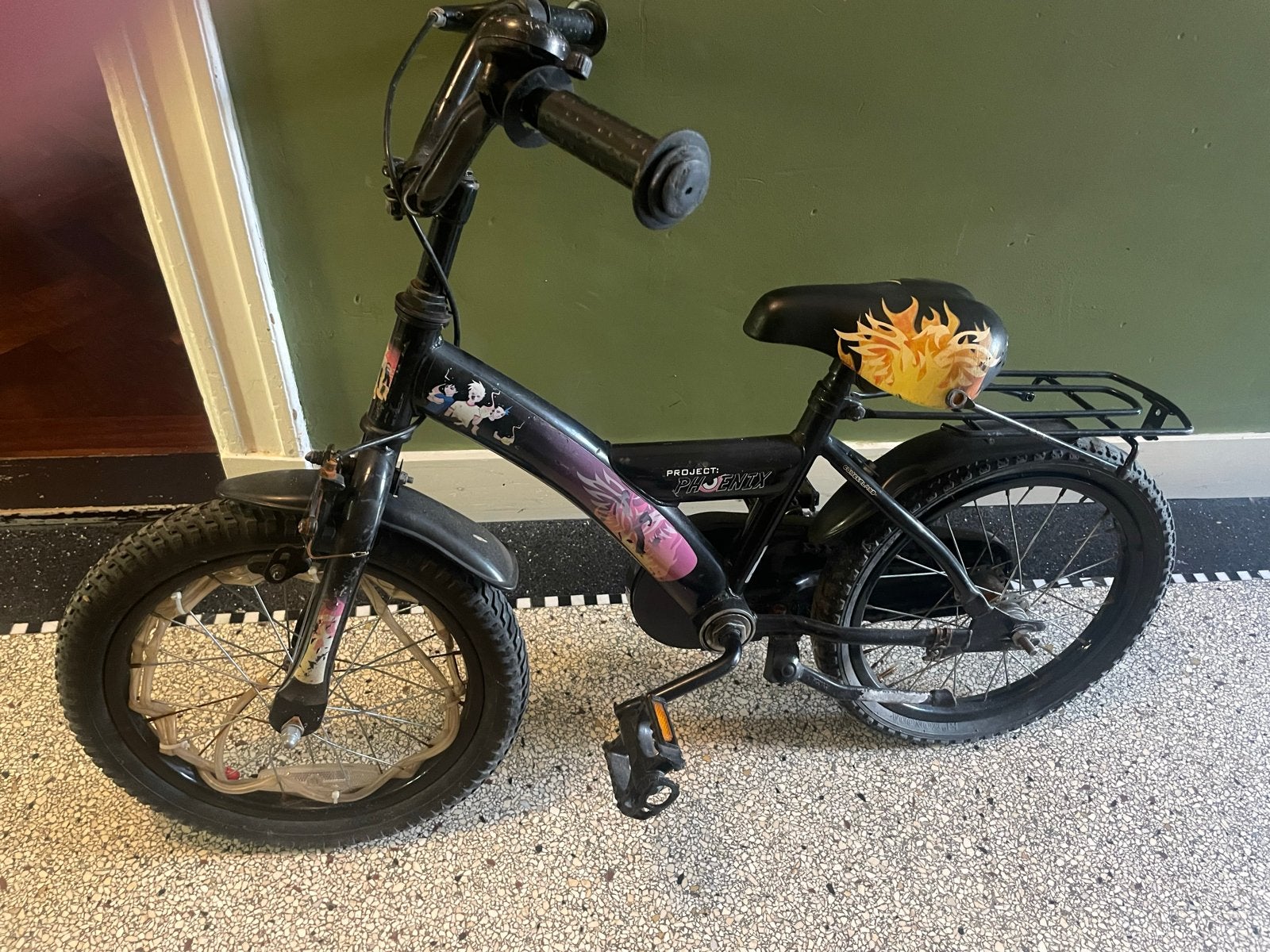 Kinderfiets 16 inch met terugtraprem en bagagedrager, Ophalen of Verzenden, Gebruikt, Terugtraprem, 16 tot 20 inch