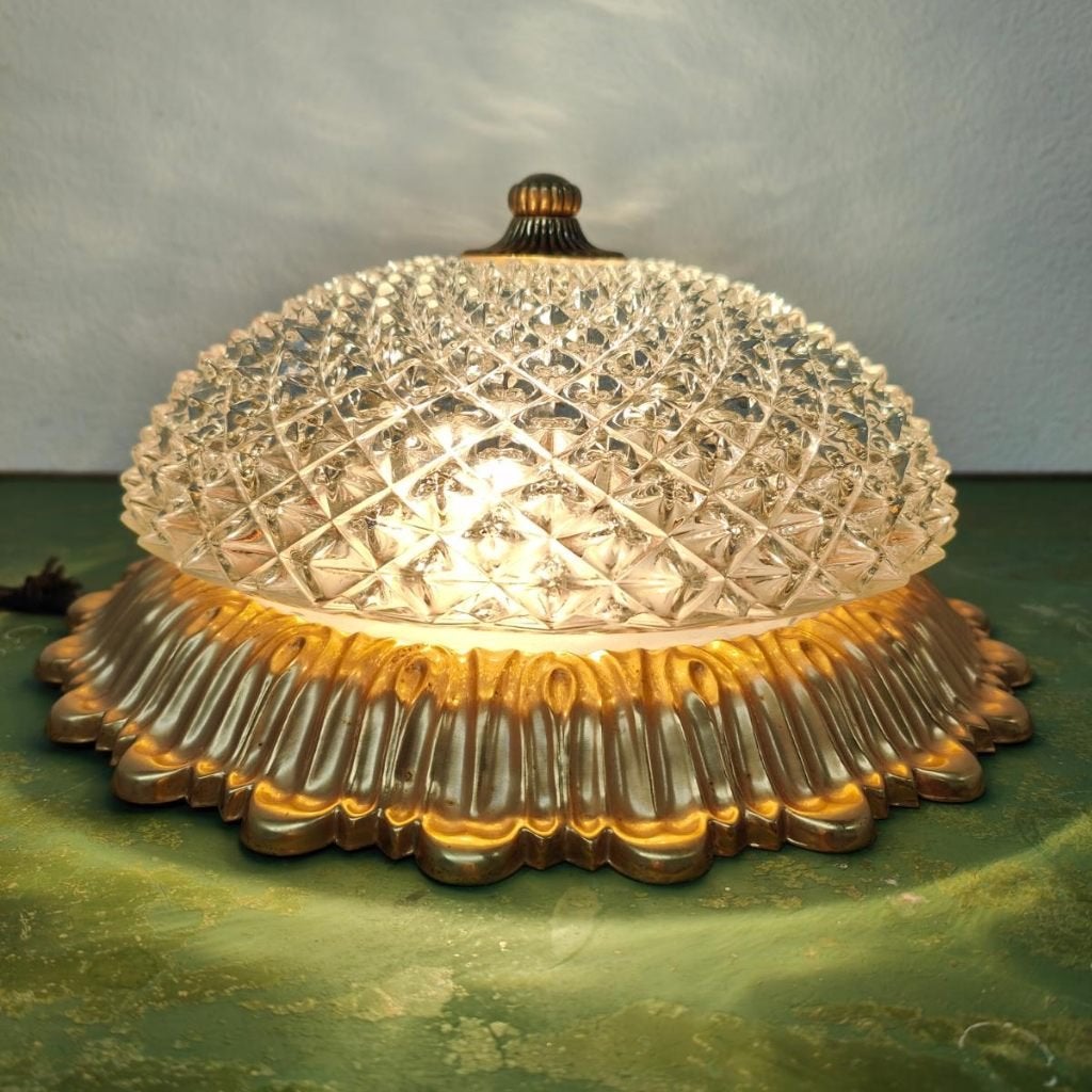 Vintage brocante Hollywood Regency plafonnière plafondlamp 5, Valkenswaard, Info@flashbackfurniture.nl, Flashback Furniture, Ophalen of Verzenden