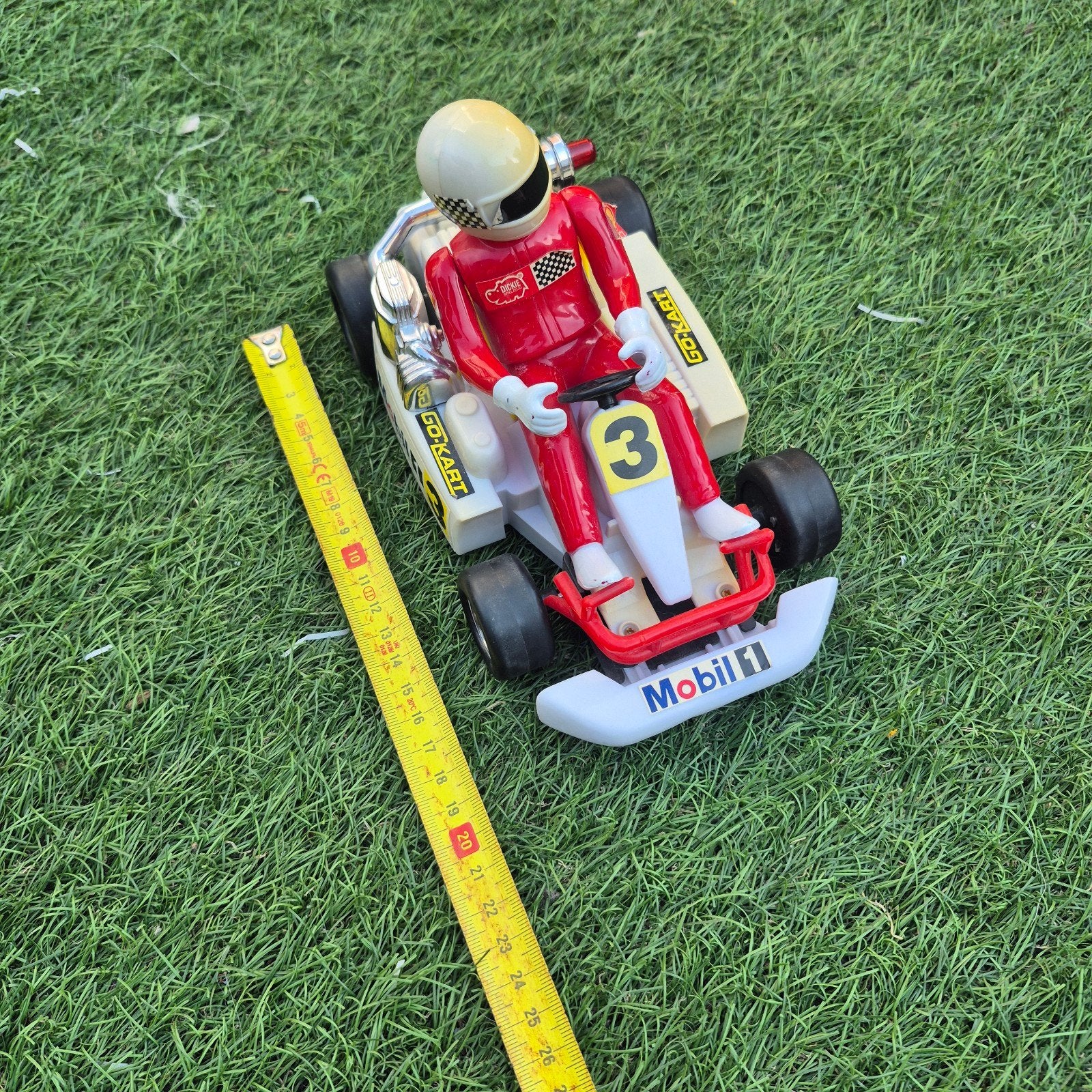 Vintage Dickie Go-Kart met coureur - Mobil 1 nr. 3, Ophalen of Verzenden, Gebruikt
