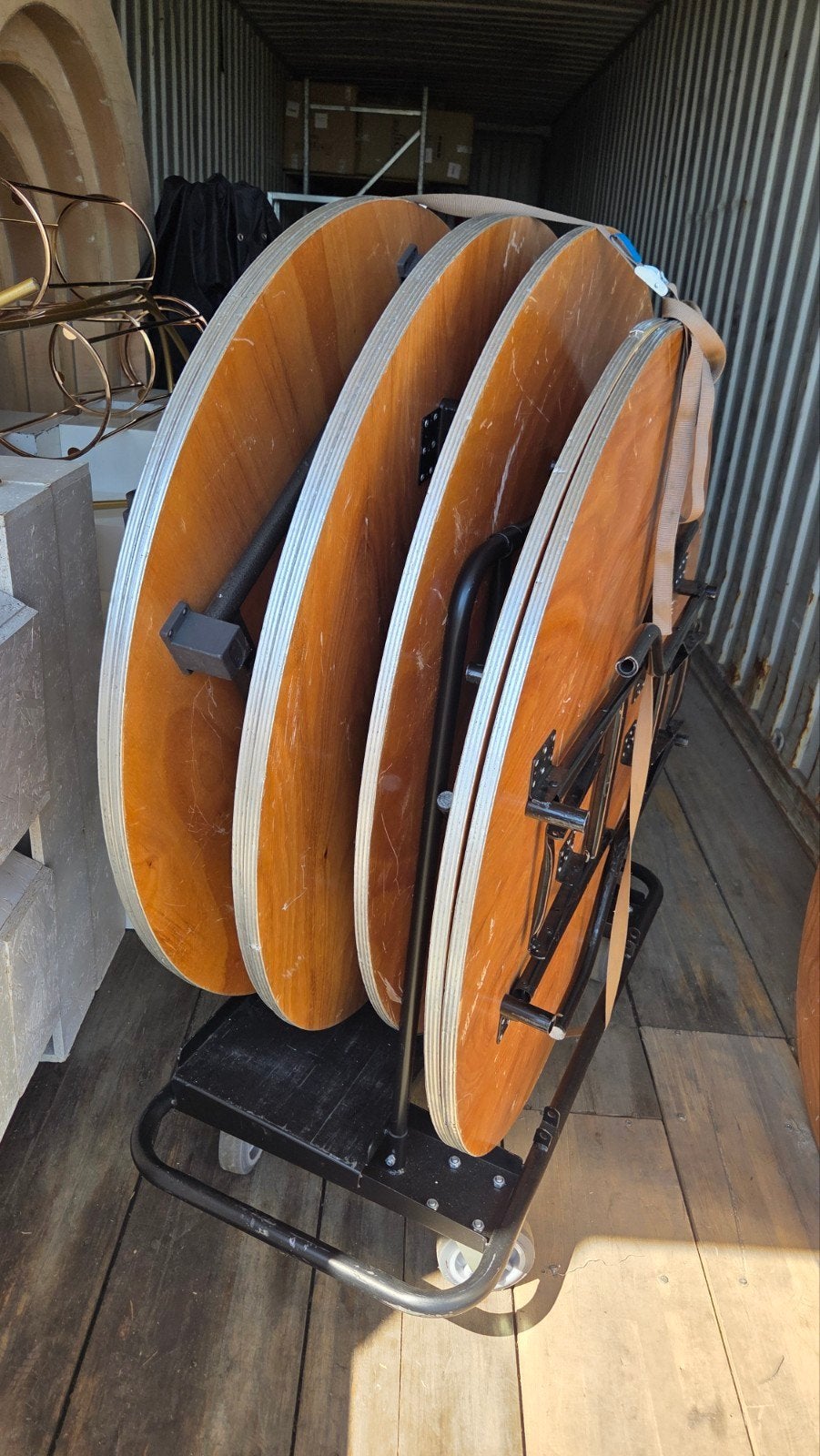 10 Ronde Tafels (120cm) met Transportkar, Ophalen, Gebruikt, Rond, Vijf personen of meer