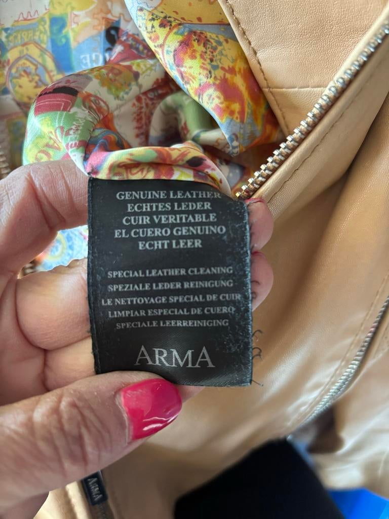 Leren jasje van ARMA - Gedragen, maat 38/40 (M), Ophalen of Verzenden, Gedragen, Maat 36 (S), Beige
