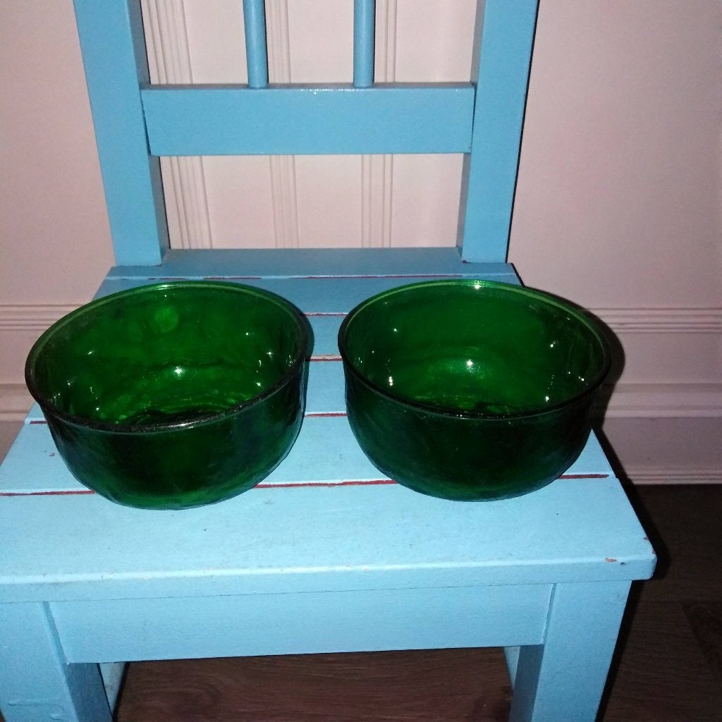 Arcoroc Sierra glazen vintage schaaltjes groen 2 stuks, Ophalen, Gebruikt, Overige stijlen, Glas
