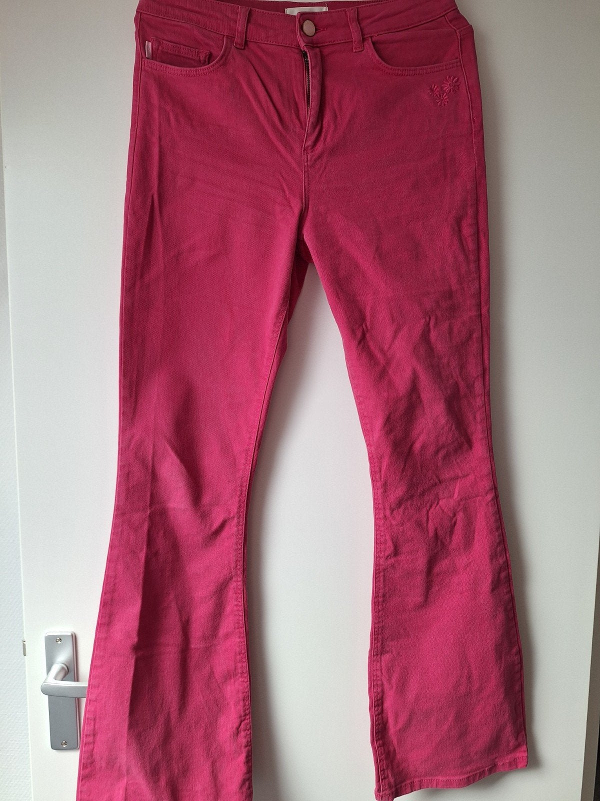 Fabienne Chapot roze spijkerbroek flared W29/32, Ophalen, Overige kleuren, Fabienne Chapot, W28 - W29 (confectie 36)