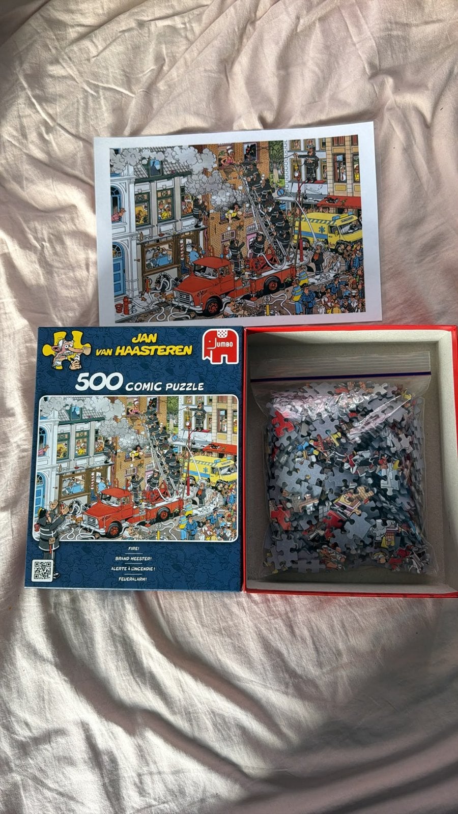 Jan van Haasteren 500 stukjes - Brandweer puzzel, Ophalen of Verzenden, Meer dan 50 stukjes, Gebruikt, 6 jaar of ouder