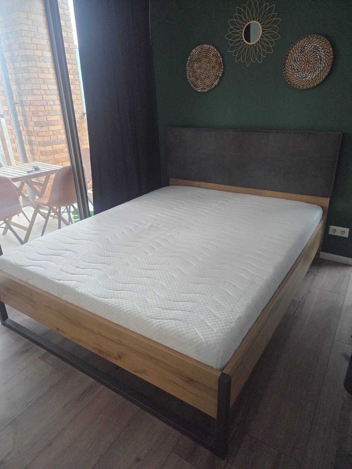 Bedframe 160x200 met verstelbare potenset en lattenbodems, Tweepersoons, Ophalen of Verzenden, 200 cm, Grijs