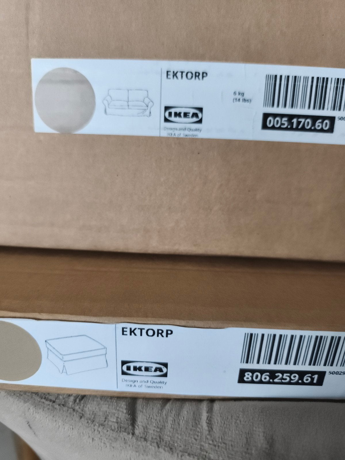 Nieuwe IKEA Ektorp HOEZEN voor de Hokker in Tallmyra beige, Huis en Inrichting, Nieuw, 75 tot 100 cm, Ophalen of Verzenden, Minder dan 150 cm