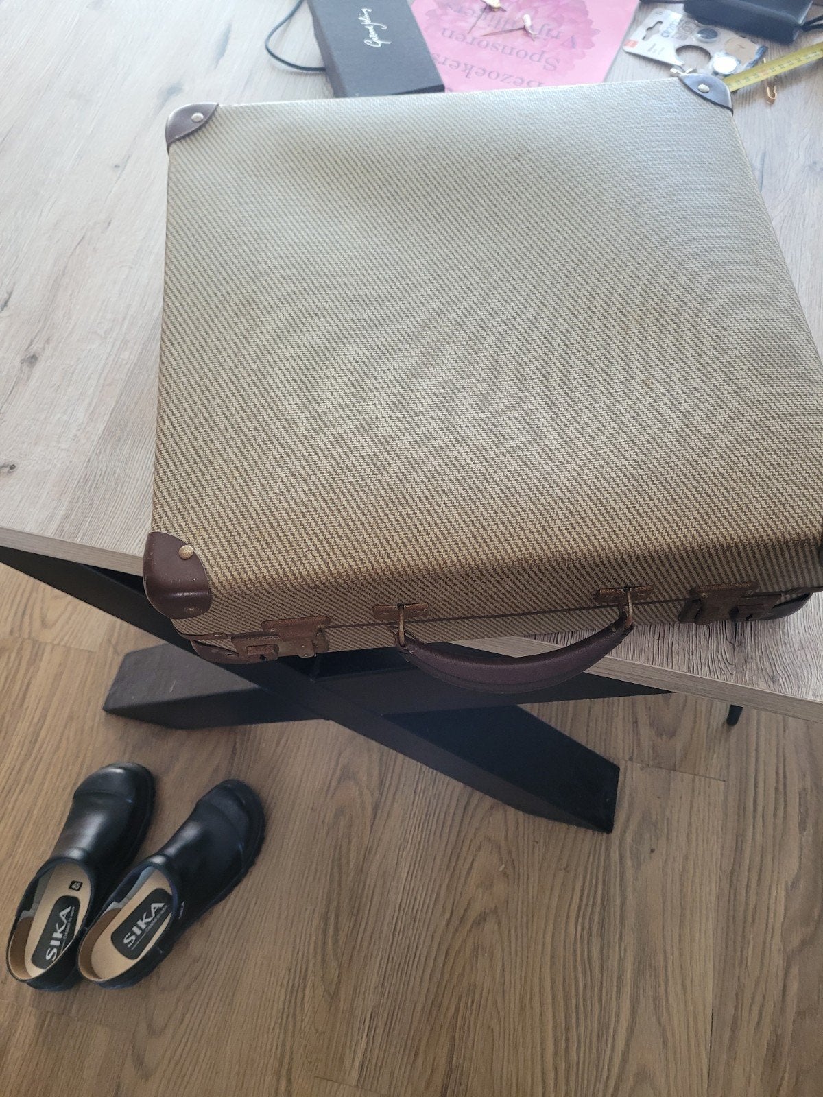Vintage 78 toeren platenkoffer met 20 platen, Ophalen, Gebruikt, 10 inch, Originele persing