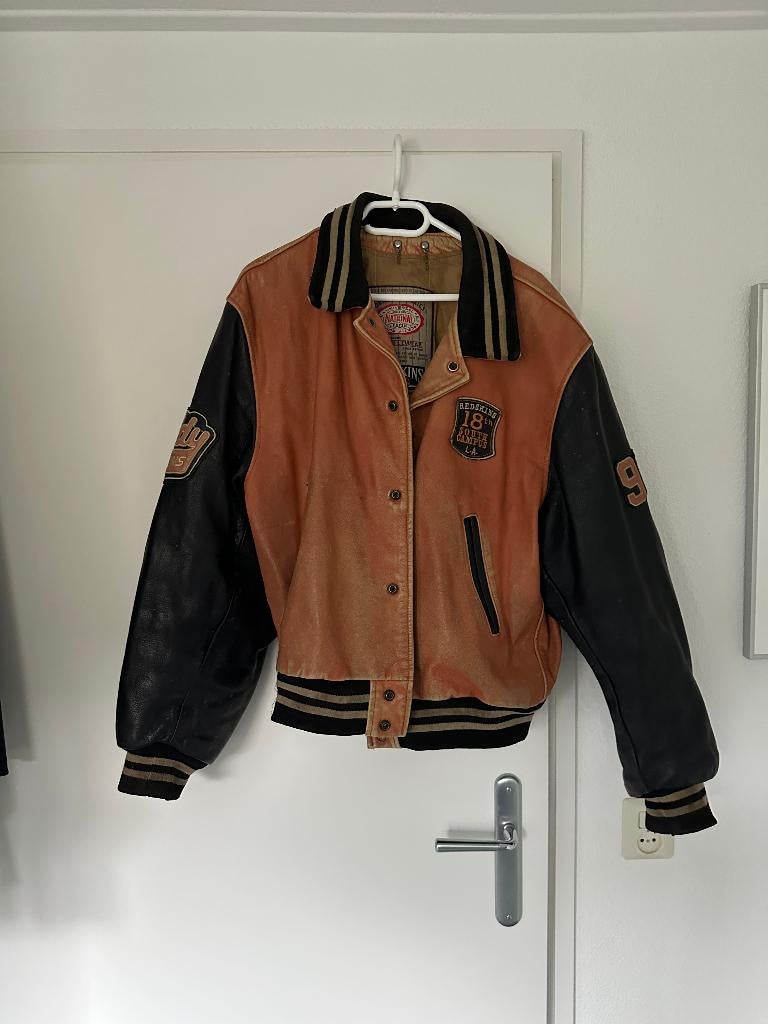 Vintage Redskins leren varsity jacket, Verzenden, Gedragen, Onbekend