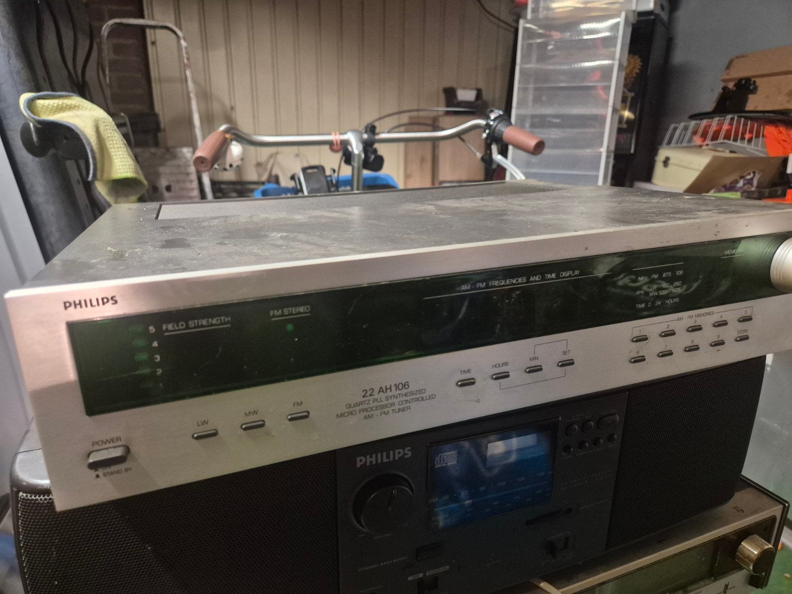 Philips 22 AH 106 AM/FM Tuner - Vintage Radio, Ophalen of Verzenden, Gebruikt, Radio