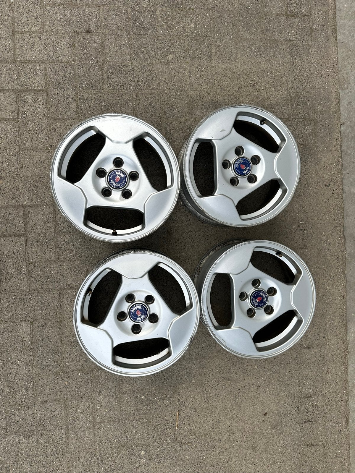 Saab 9-3 9-5 900 Delta velgenset 15 inch, Auto-onderdelen, Ophalen, Gebruikt, 15 inch, Banden en Velgen