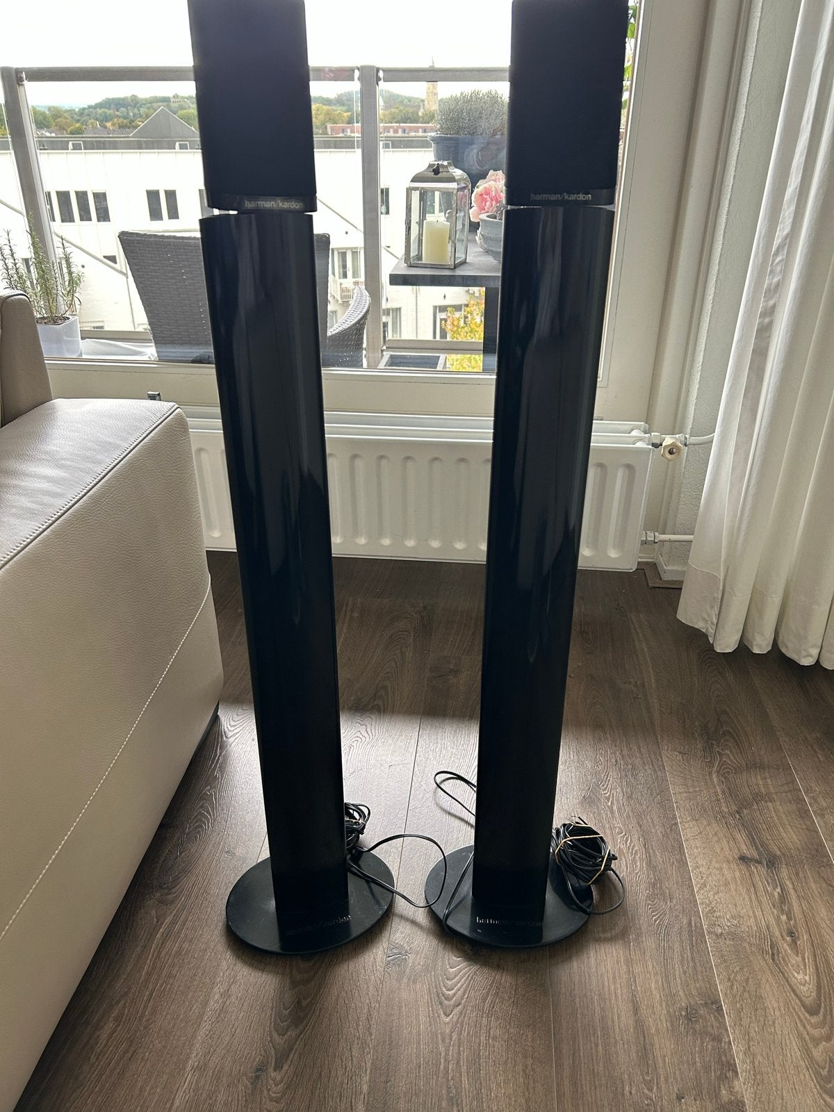 Harman Kardon Design Luidsprekers (4 stuks), Vloerstaande luidspreker, Gebruikt, Inclusief kabels, Ophalen of Verzenden