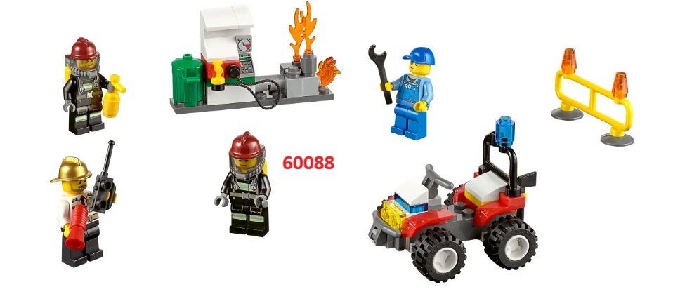 60088 Lego City brandweer starter set 4 Minifigures, City, Verzenden, Lego, Complete set