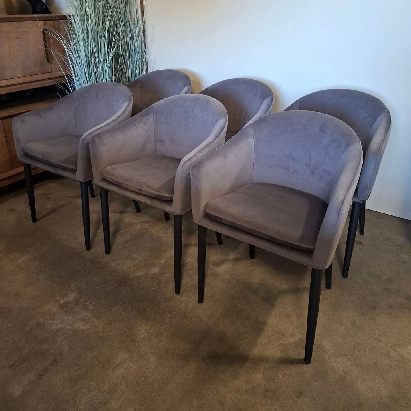 Set van 6 Eetkamerstoelen Yuniesky Velvet Grijs van ZILT, Ophalen, Overige materialen, Onbekend, Zilt