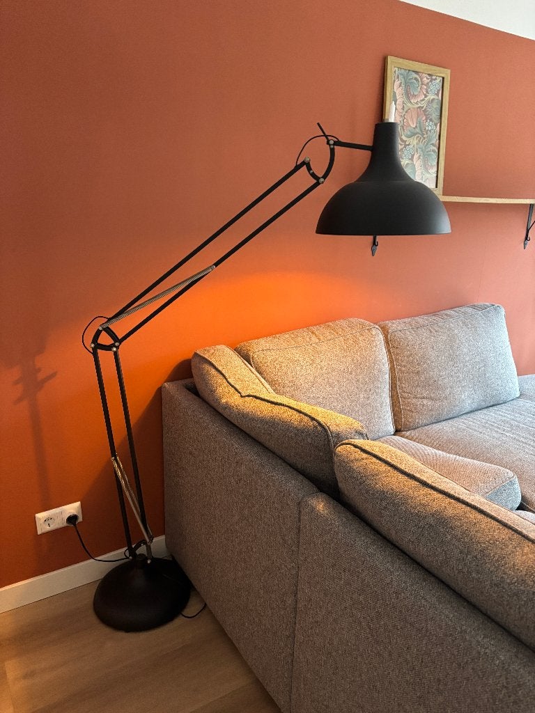 Mexlite XXL Office Vloerlamp Zwart, Ophalen, Zo goed als nieuw, Metaal, 150 tot 200 cm