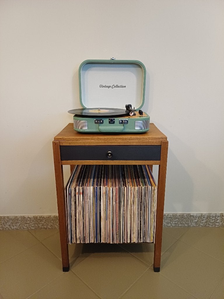Audiomeubel platenkast platenspelerkast retro vintage hout, Huis en Inrichting, Kasten | Dressoirs, Ophalen, Met plank(en), Gebruikt