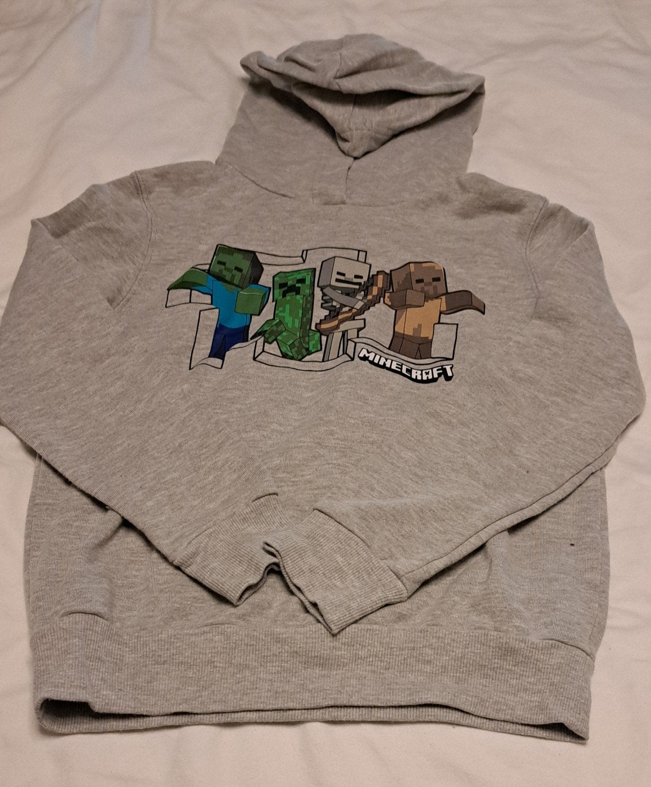 Minecraft hoodie grijs - Jongens of Meisjes, Ophalen of Verzenden, Zo goed als nieuw, Minecraft, Jongen of Meisje