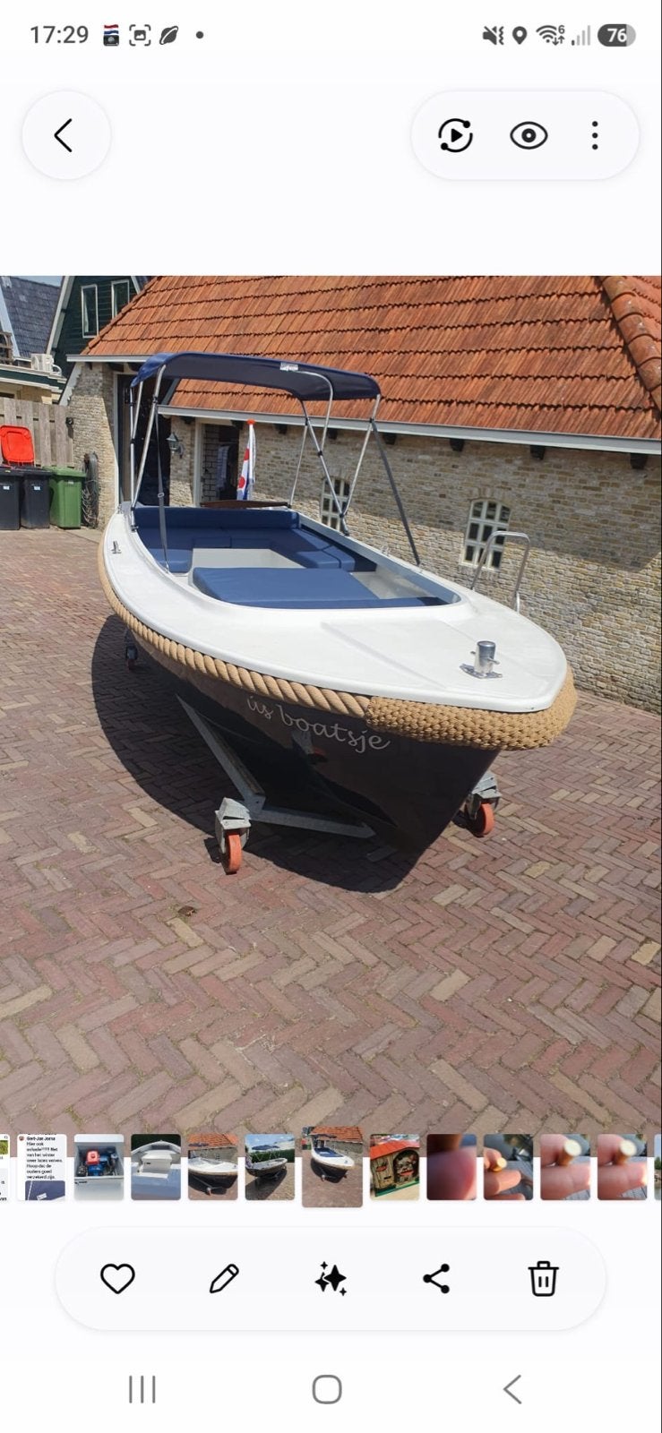 Leuke sloep met dieselmotor en biminitop kussenset nieuw, Watersport en Boten, Ophalen of Verzenden, Gebruikt, Diesel, Biminitop