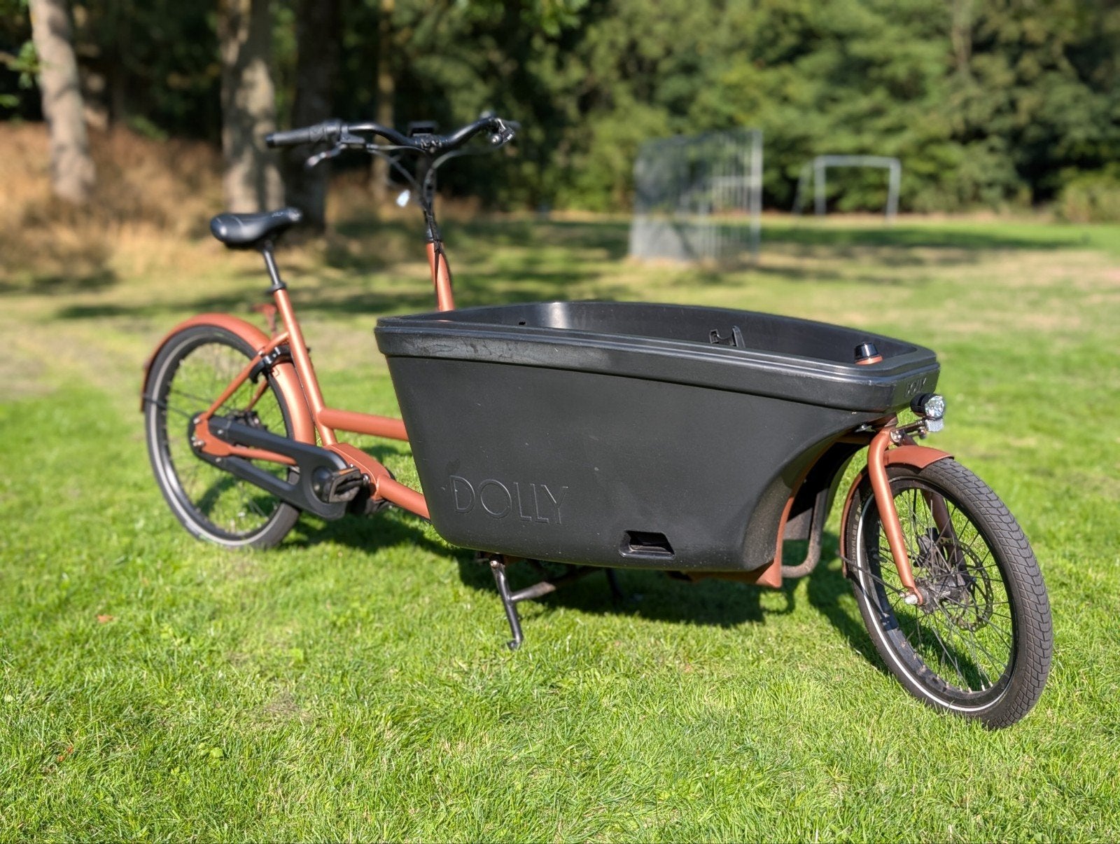 Dolly Bakfiets 2023 - GPS, Regenhuif & Maxi Cosi - 2900 km, Gebruikt, 3 kinderen, Huif, Schijfrem