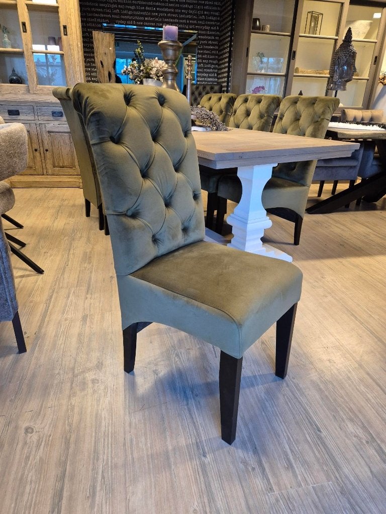 *ACTIE* Landelijke Eetkamerstoel Bellagio Stel Zelf Samen (3, Landelijke eetkamerstoelen stoelen capiton knoopjes stof, Overige kleuren