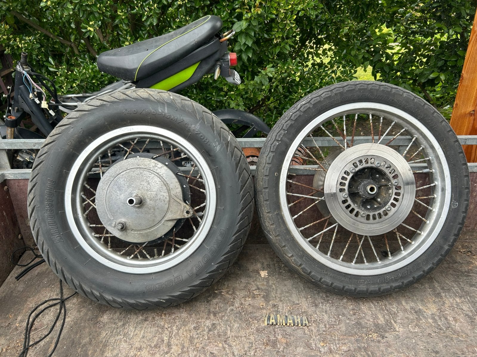 Yamaha Virago 750 spaakwielen set, Ophalen, Gebruikt