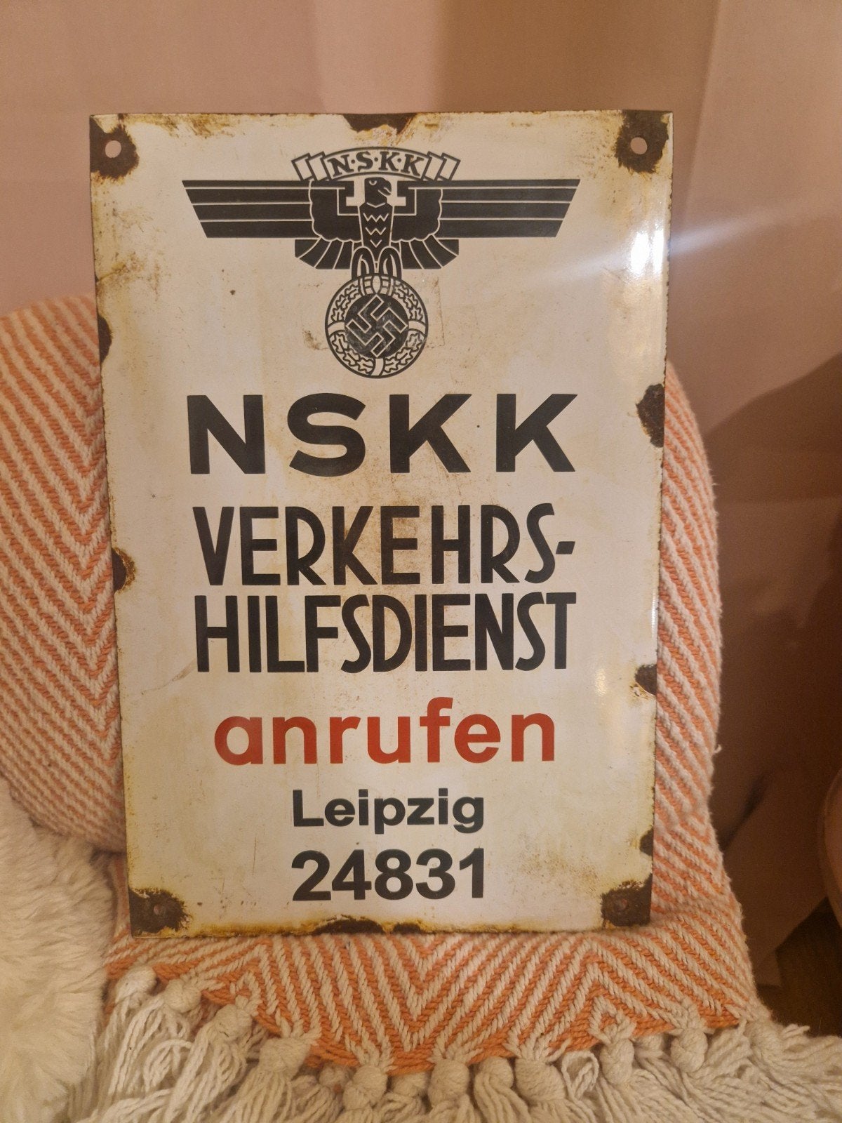 Emaille Duits bord NSKK, Ophalen of Verzenden