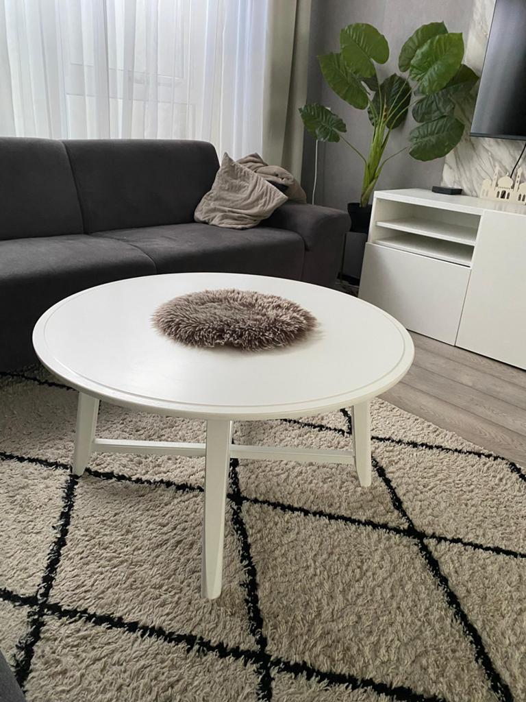 Ronde ikea  salontafel wit, Gebruikt, 50 tot 100 cm, Rond, Ophalen of Verzenden