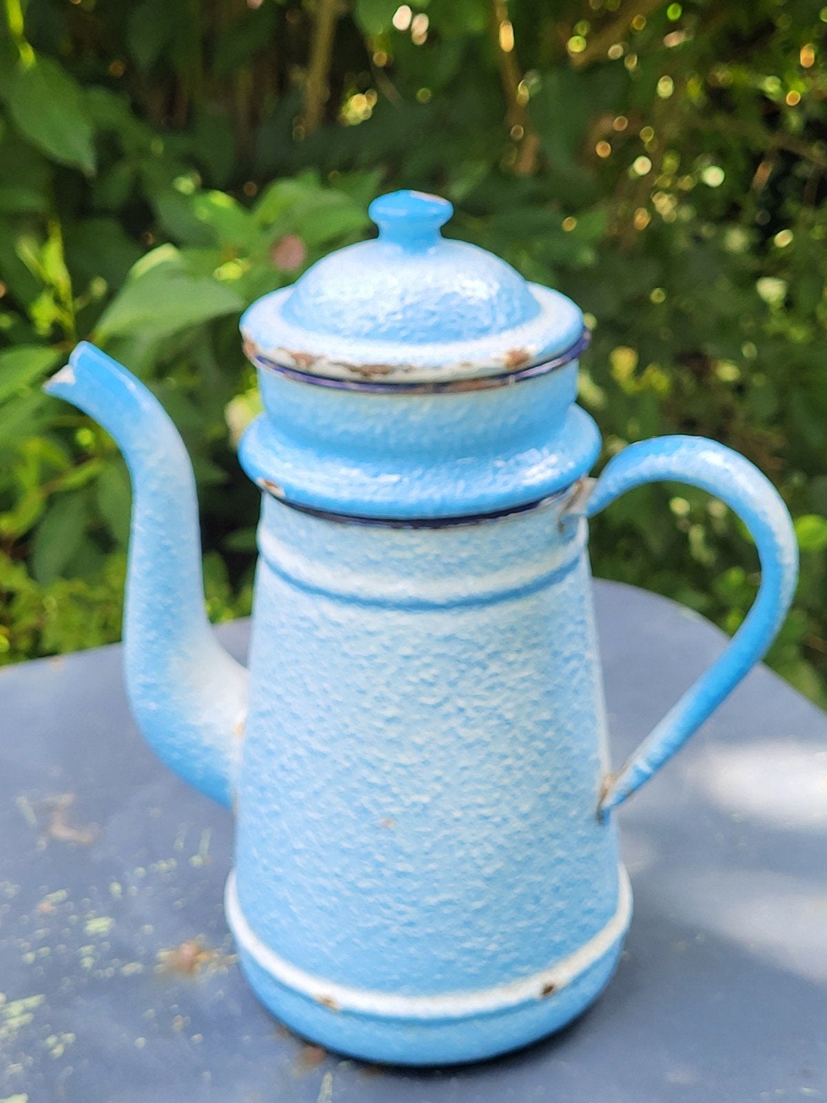 brocante Franse emaille koffiepot  / allegonda, Ophalen of Verzenden