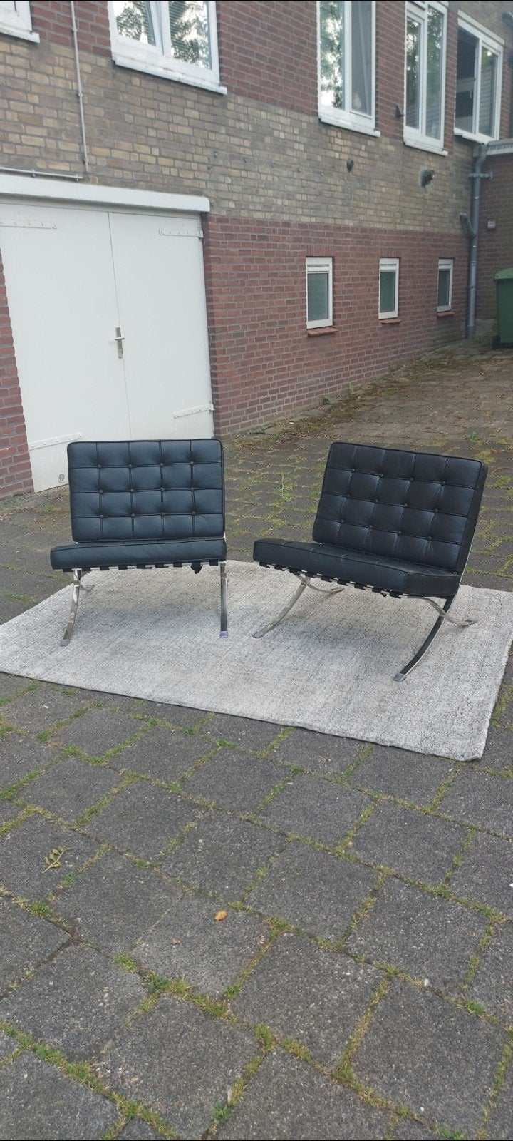 Twee Barcelona stoelen, Ophalen, Gebruikt, Twee, Zwart