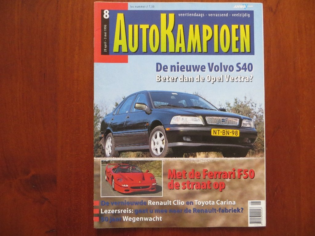 Autokampioen 8 1996 Volvo S40, Renault Clio Ph. 3, Carina, Ophalen of Verzenden, Nieuw, Renault