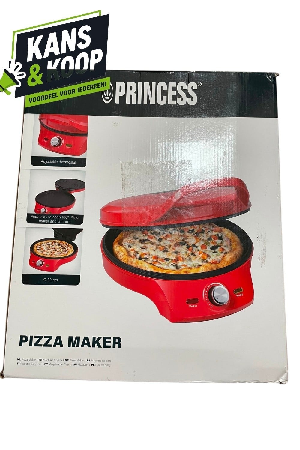Princess Pizza Maker / Elektrische Grill 2-in-1 (32 cm), Ophalen of Verzenden, Nieuw