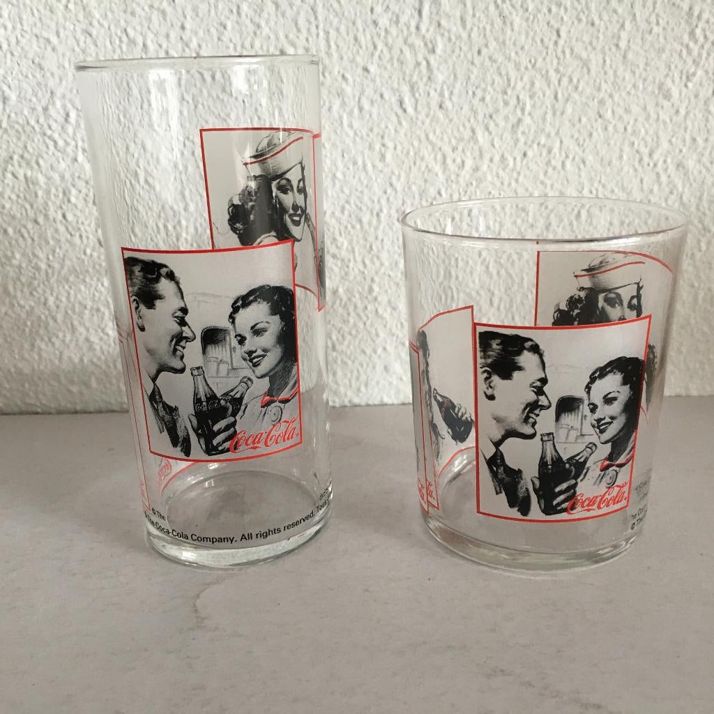 Vintage Coca-Cola glazen, Ophalen, Zo goed als nieuw, Frisdrankglas